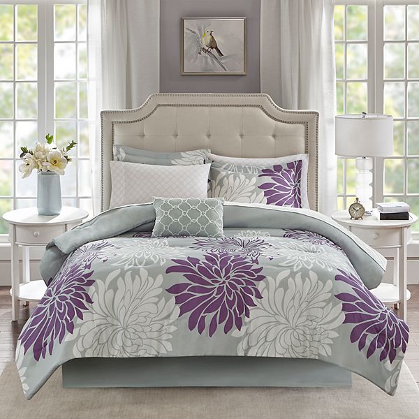 Madison Park Essentials Caldwell Comforter Set with Cotton Sheets and ...