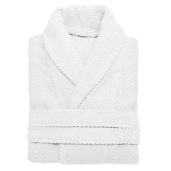 Linum Home Textiles Turkish Cotton Personalized Herringbone Weave Bathrobe