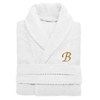 Linum Home Textiles Turkish Cotton Personalized Herringbone Weave Bathrobe