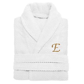 Linum Home Textiles Turkish Cotton Personalized Herringbone Weave Bathrobe