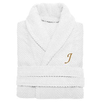 Linum Home Textiles Turkish Cotton Personalized Herringbone Weave Bathrobe