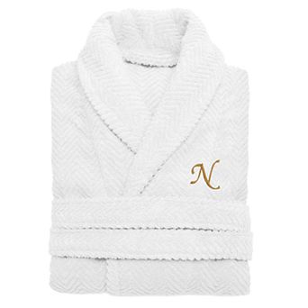 Linum Home Textiles Turkish Cotton Personalized Herringbone Weave Bathrobe