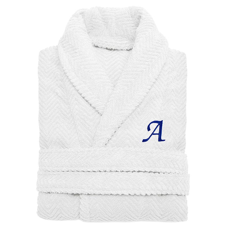 Linum Home Textiles Turkish Cotton Personalized Herringbone Weave Bathrobe, Adult Unisex, Size: Small/Medium