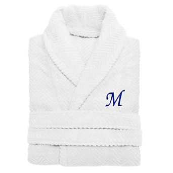Linum Home Textiles Turkish Cotton Personalized Herringbone Weave Bathrobe