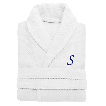 Linum Home Textiles Turkish Cotton Personalized Herringbone Weave Bathrobe