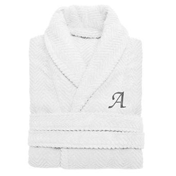 Linum Home Textiles Turkish Cotton Personalized Herringbone Weave Bathrobe