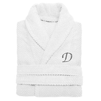 Linum Home Textiles Turkish Cotton Personalized Herringbone Weave Bathrobe
