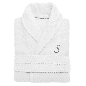 Linum Home Textiles Turkish Cotton Personalized Herringbone Weave Bathrobe