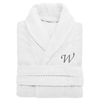Linum Home Textiles Turkish Cotton Personalized Herringbone Weave Bathrobe
