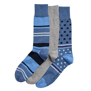 Men's Marc Anthony 3-pack Dot, Striped & Solid Crew Socks