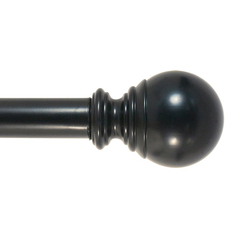 Decopolitan Ball Drapery Rod - 30-84, Black, 30-84