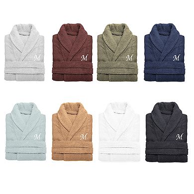 Linum Home Textiles Turkish Cotton Personalized Herringbone Weave Bathrobe