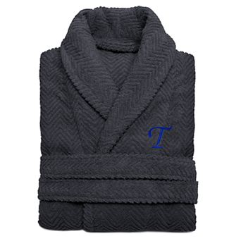 Linum Home Textiles Turkish Cotton Personalized Herringbone Weave Bathrobe