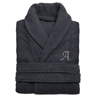 Linum Home Textiles Turkish Cotton Personalized Herringbone Weave Bathrobe
