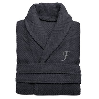Linum Home Textiles Turkish Cotton Personalized Herringbone Weave Bathrobe