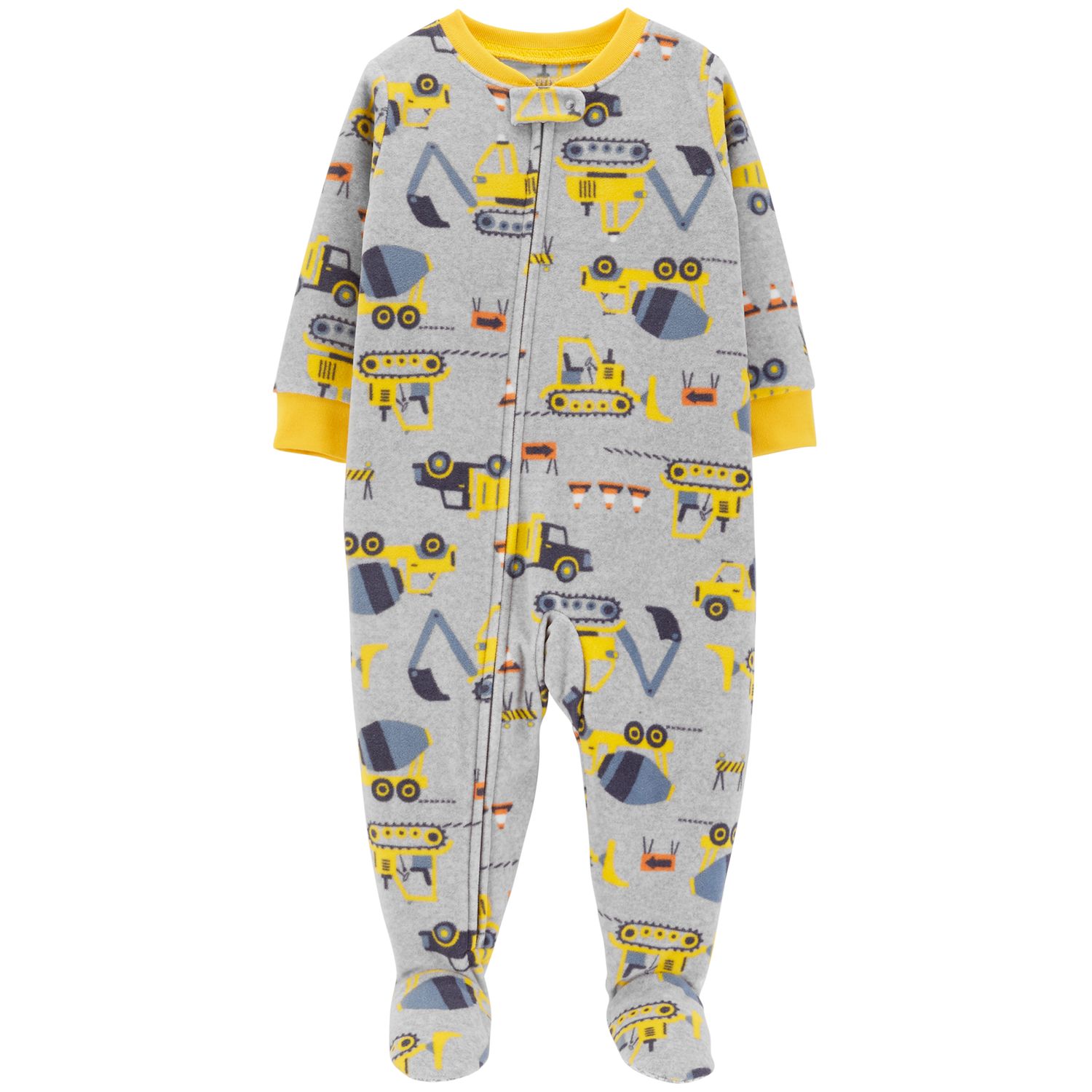 thumbnail image 2 of Carter's Big Boy Footed Microfleece PJs - Wolf Print Sleeper Pajamas Size 6 Years 2 of 11