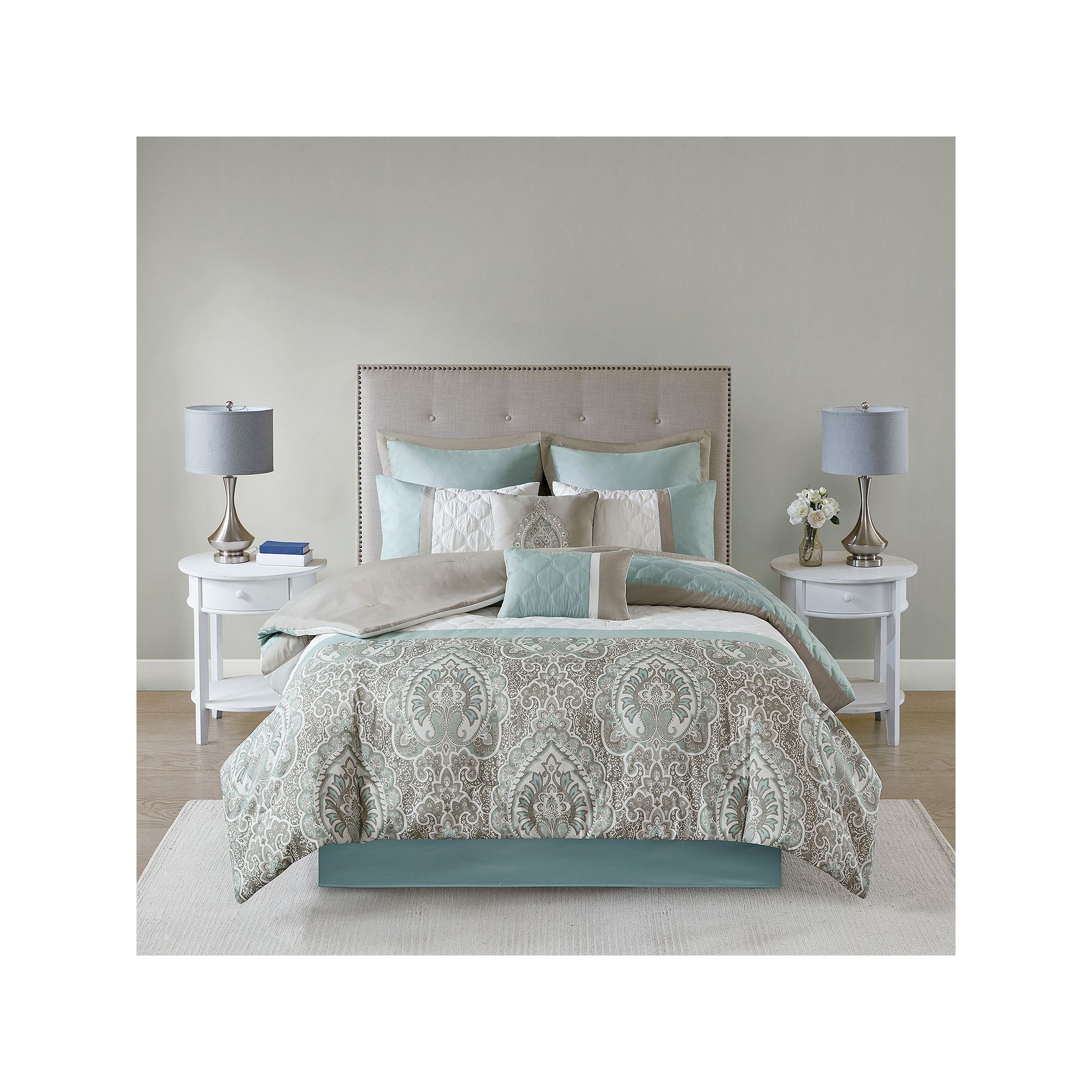 510 Design Josefina 8-piece Comforter Set with Throw Pillows, Seafoam