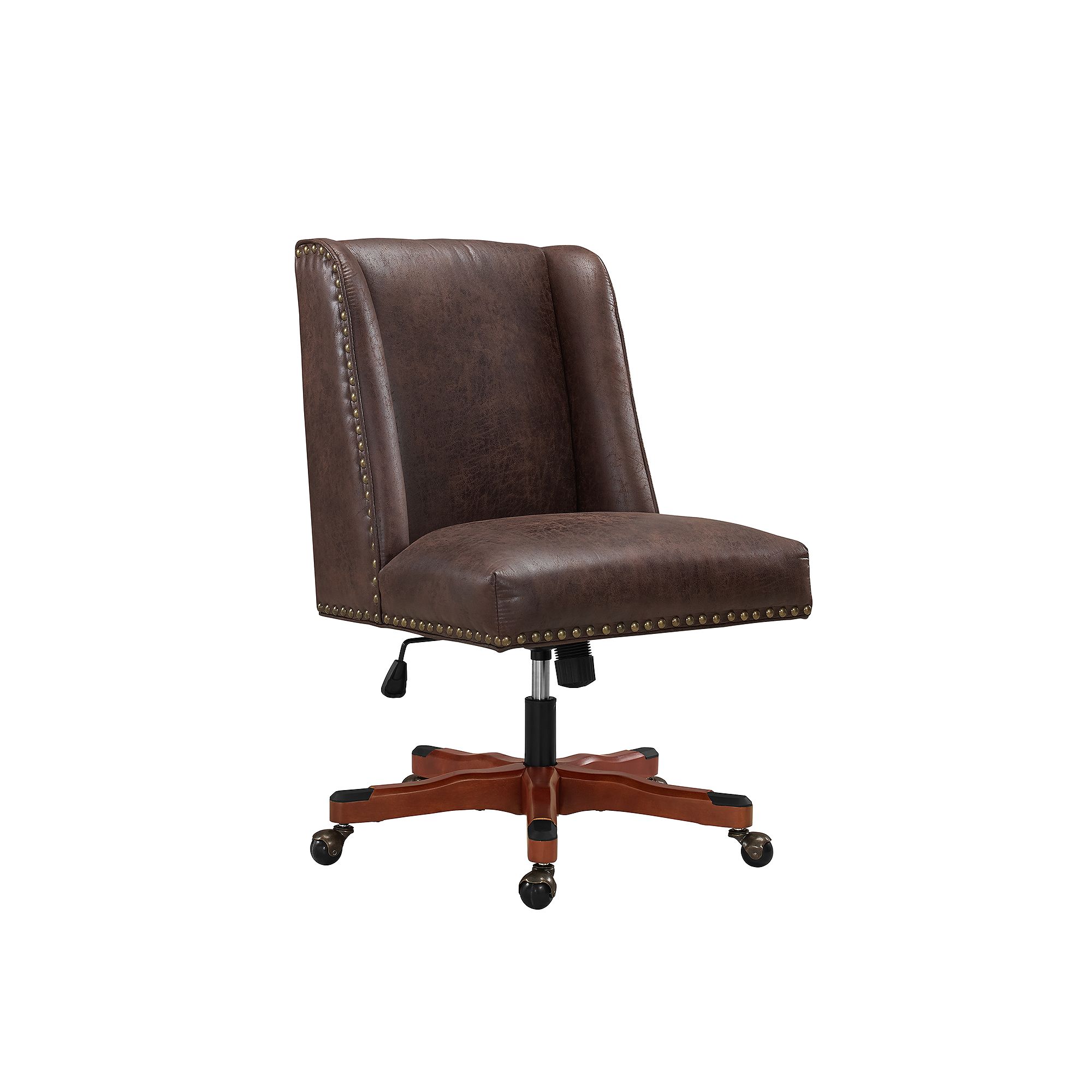 Linon Draper Desk Chair, Brown