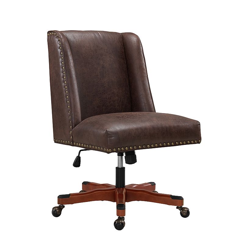 75846179 Linon Draper Desk Chair, Brown sku 75846179