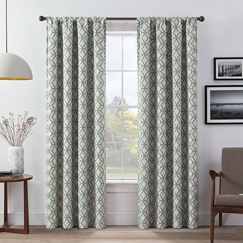 Eclipse Lollie Trellis Blackout Rod Pocket Curtain Panel  Set of 2  Emerald  104x84