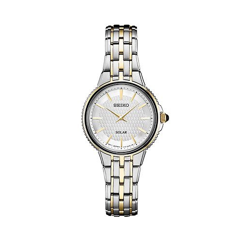 Seiko Women's Two Tone Stainless Steel Solar Watch SUP394
