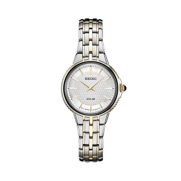 Seiko Women s Two Tone Stainless Steel Solar Watch SUP394