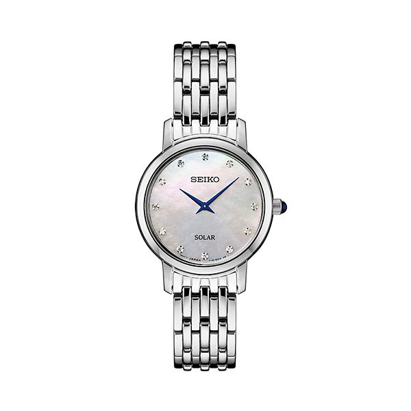 Seiko Women's Diamond Accent Stainless Steel Solar Watch - SUP397