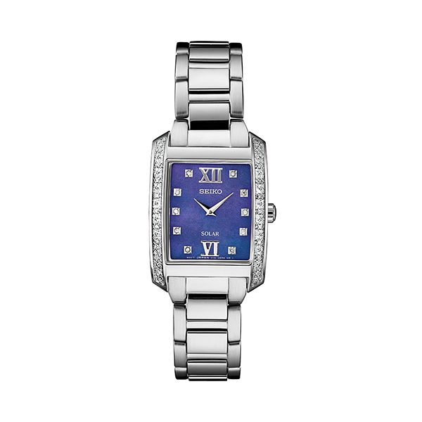 Seiko Women s Diamond Accent Stainless Steel Solar Watch SUP401