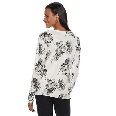 Women's Cathy Daniels Embellished Floral Cardigan Sweater