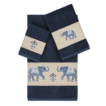 Linum Home Textiles 3 pc Turkish Cotton Quinn Embellished Towel Set