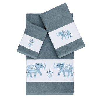 Linum Home Textiles 3 pc Turkish Cotton Quinn Embellished Towel Set