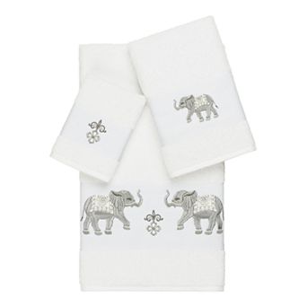 Linum Home Textiles 3 pc Turkish Cotton Quinn Embellished Towel Set