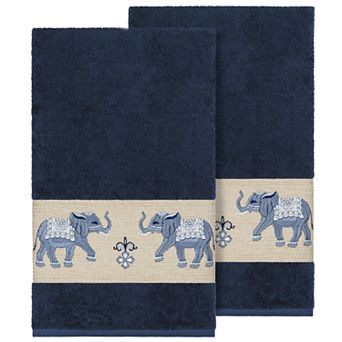 Linum Home Textiles Turkish Cotton Quinn Embellished Bath Towel Set