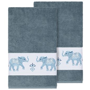 Linum Home Textiles Turkish Cotton Quinn Embellished Bath Towel Set