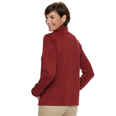 Women's Croft & Barrow® Zip-Front Sweater Fleece Jacket