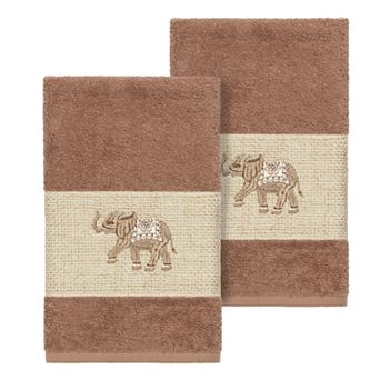 Linum Home Textiles Turkish Cotton Quinn Embellished Hand Towel Set