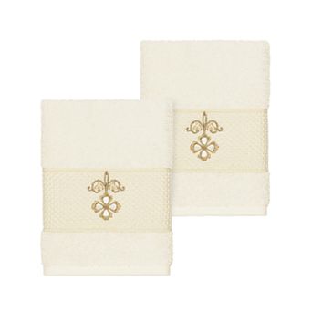 Linum Home Textiles Turkish Cotton Quinn Embellished Washcloth Set