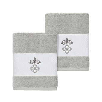 Linum Home Textiles Turkish Cotton Quinn Embellished Washcloth Set