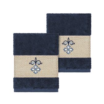 Linum Home Textiles Turkish Cotton Quinn Embellished Washcloth Set