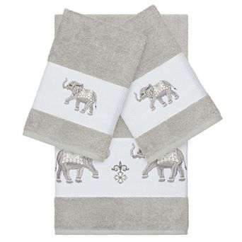 Linum Home Textiles 3 pc Turkish Cotton Quinn Embellished Bath Towel Set