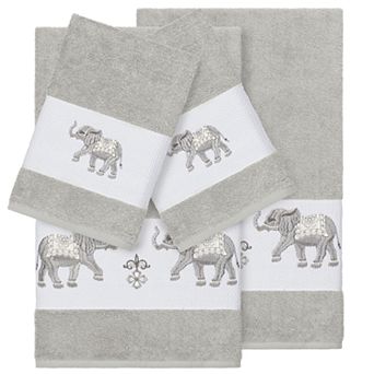 Linum Home Textiles 4 pc Turkish Cotton Quinn Embellished Bath Towel Set