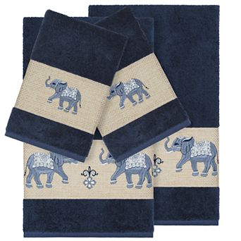 Linum Home Textiles 4 pc Turkish Cotton Quinn Embellished Bath Towel Set