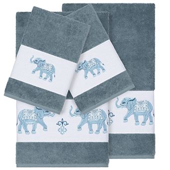 Linum Home Textiles 4 pc Turkish Cotton Quinn Embellished Bath Towel Set