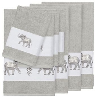 Linum Home Textiles 8 pc Turkish Cotton Quinn Embellished Bath Towel Set
