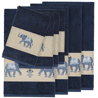 Linum Home Textiles 8 pc Turkish Cotton Quinn Embellished Bath Towel Set