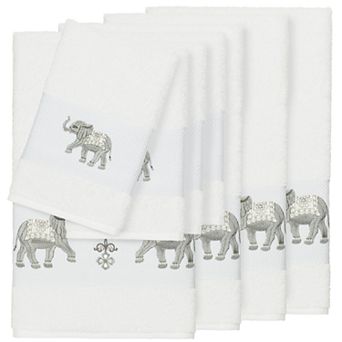 Linum Home Textiles 8 pc Turkish Cotton Quinn Embellished Bath Towel Set