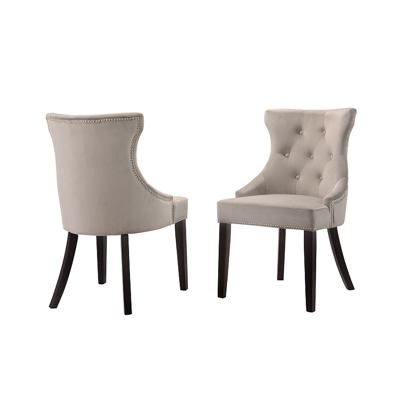 Carolina Living Julia Tufted Dining Chair 2-piece Set, Grey