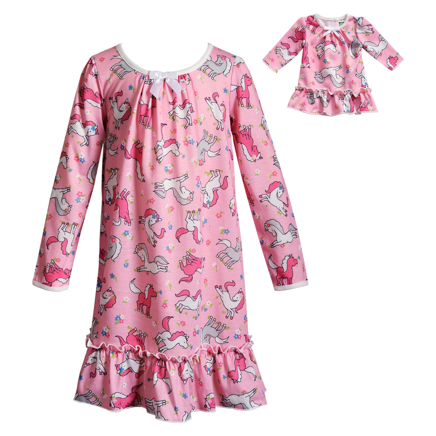 Dollie \u0026 Me Unicorn Ruffled Nightgown 