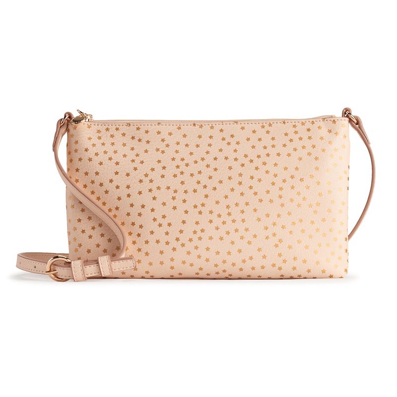 LC Lauren Conrad Crossbody Bag with USB Charger, Light Pink