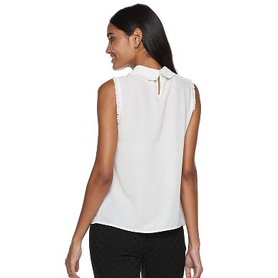 Women's ELLE™ Simulated-Pearl Collar Top
